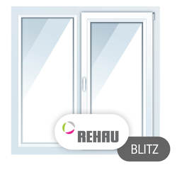 Пластиковые окна Rehau Blitz, двухстворчатые 1400*1400