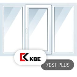 Пластиковые окна KBE ST 70 Plus, трехстворчатые 2000*1400
