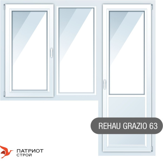 Балконные блоки Rehau Grazio (63 створка) 2000*1400